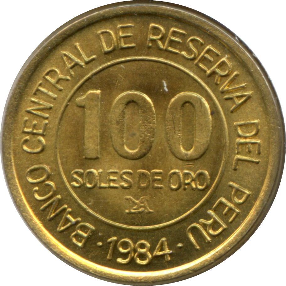 1984 LIMA 100 So mintmark in monogram MS