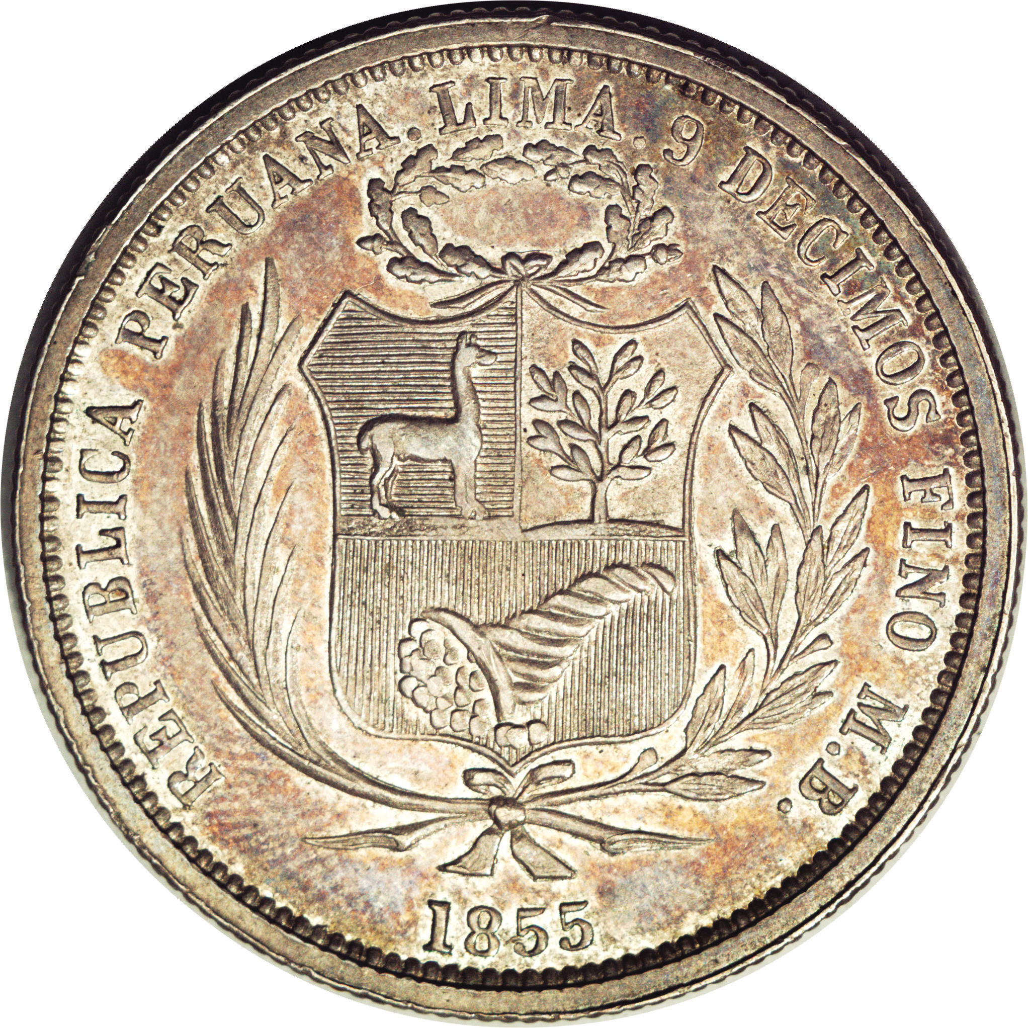 1855 50 Ce struck at the Philadelphia Mint PR