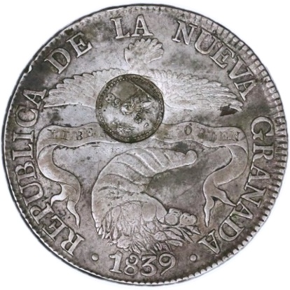 1868 (1839 RS) 8 Re Counterstamped year: 1868 MS