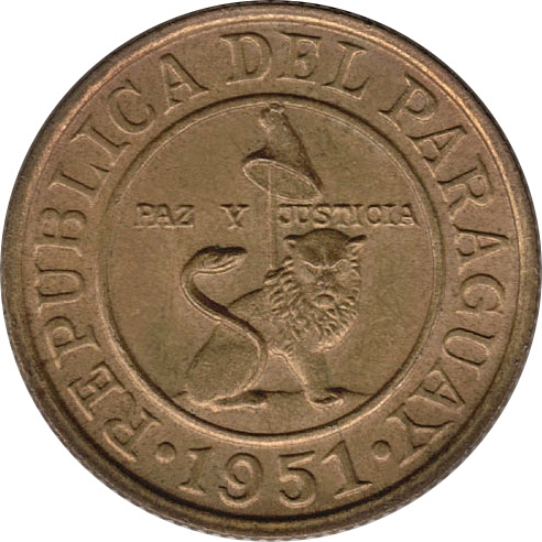 1944 50 Cé Diameter 25.4 mm, thickness 1.8 mm, weight 6.0-6.12 g; Casa de Moneda de la República Argentina MS
