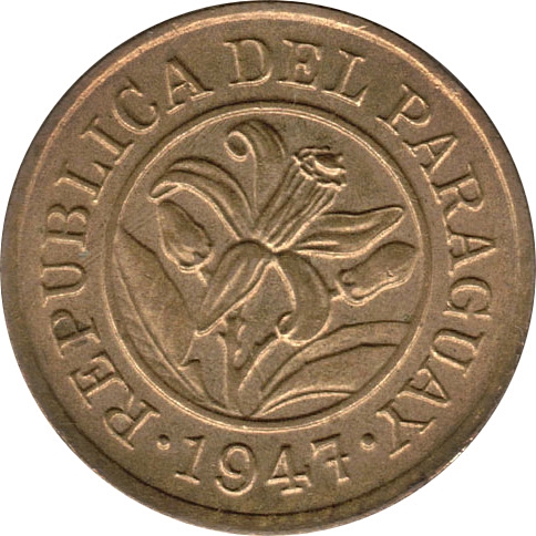 1944 10 Cé Diameter 21.45 mm, thickness 1.6 mm; Casa de Moneda de la República Argentina MS