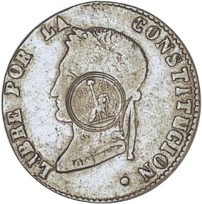 1868 (1858 PTS) 4 So Counterstamped year: 1868 MS