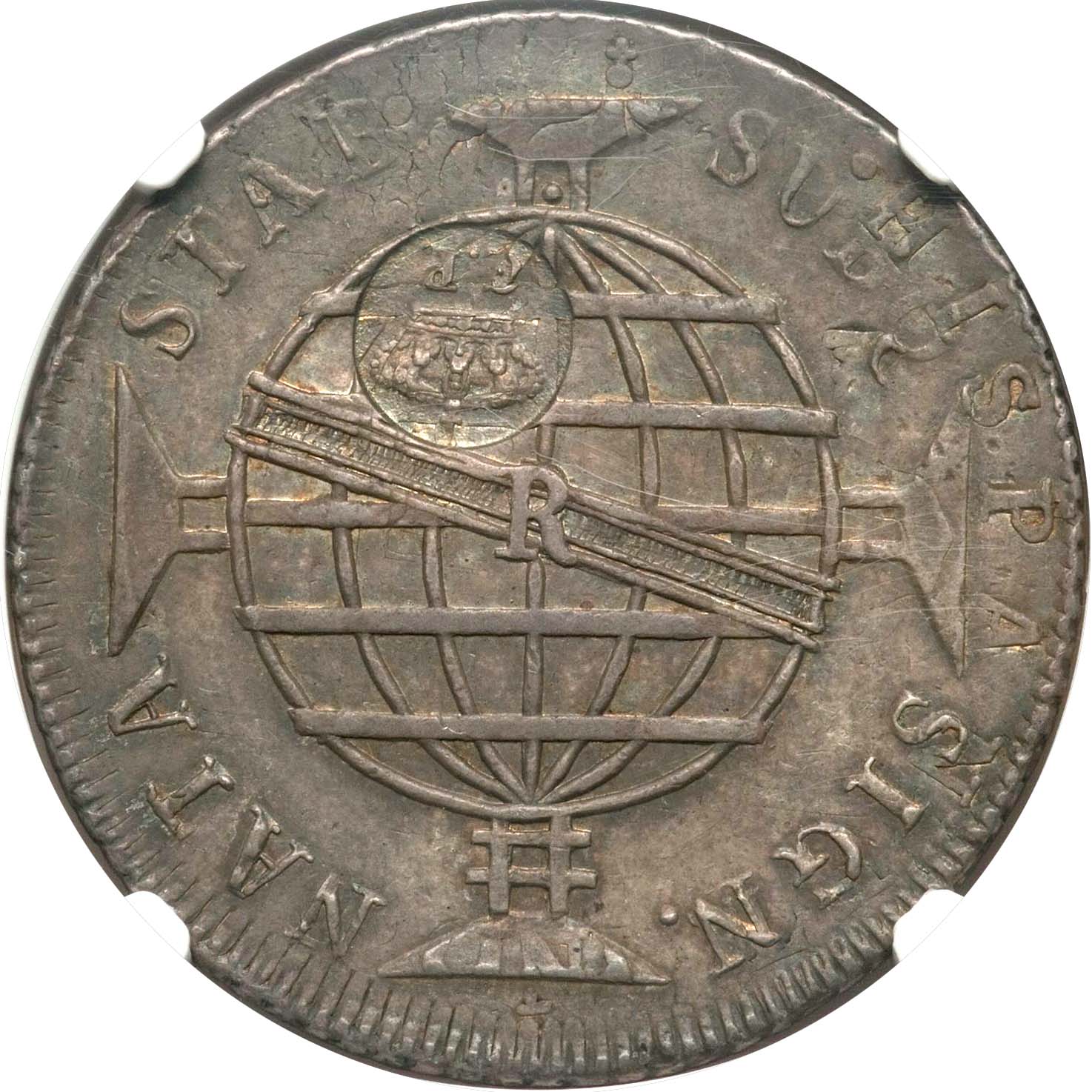 1887-1887 1200 Ré AG#L1 26.03 - Over (1810-1816) Bhaia mint MS