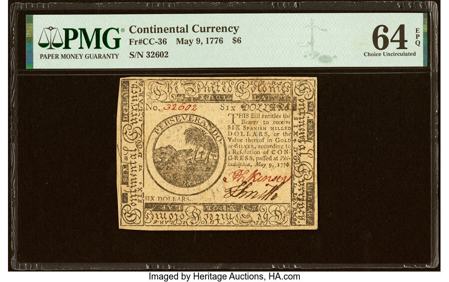 May 9, 1776 $6  Continental Congress (Fr. CC36) thumbnail 20