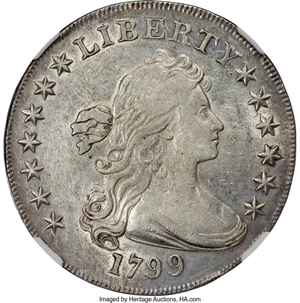 image for: 1799 $1 7x6 Stars, B-22, BB-168, R.5, XF45 NGC....