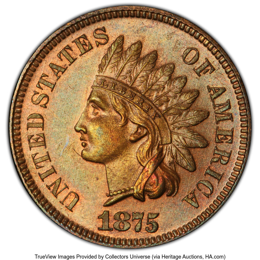 1875 1c Repunched Date, FS-301, S-1 MS RB