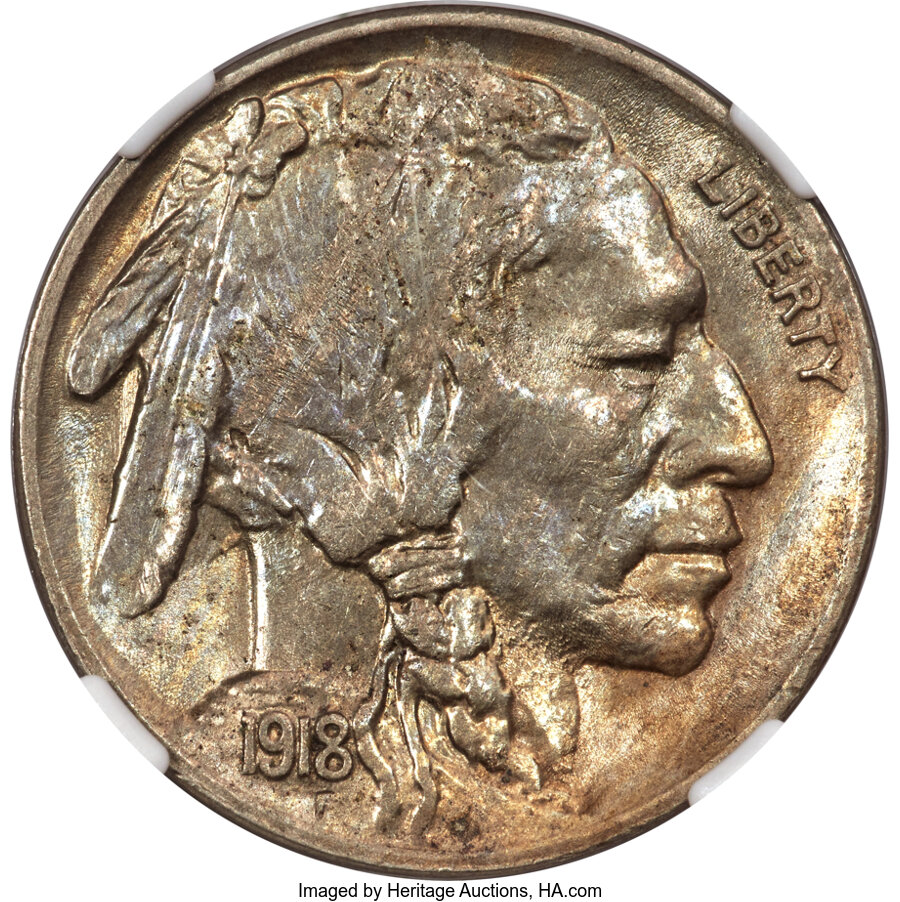 image for: 1918 5C Two Feathers, FS-401, MS63 NGC....