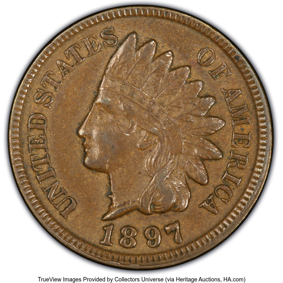 1897 1c Misplaced Date, 1 in Neck, FS-401, S-1 MS BN