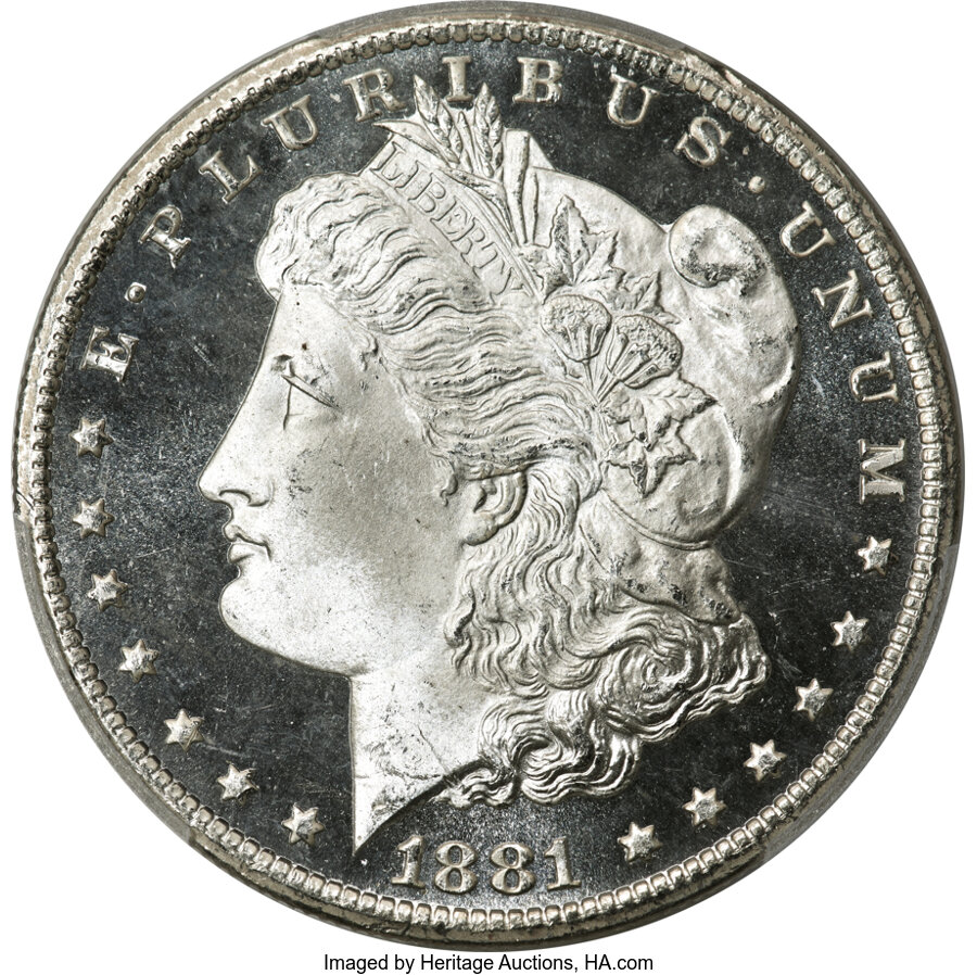 1881-CC $1 MS67+ Deep Mirror Prooflike PCGS. CAC....