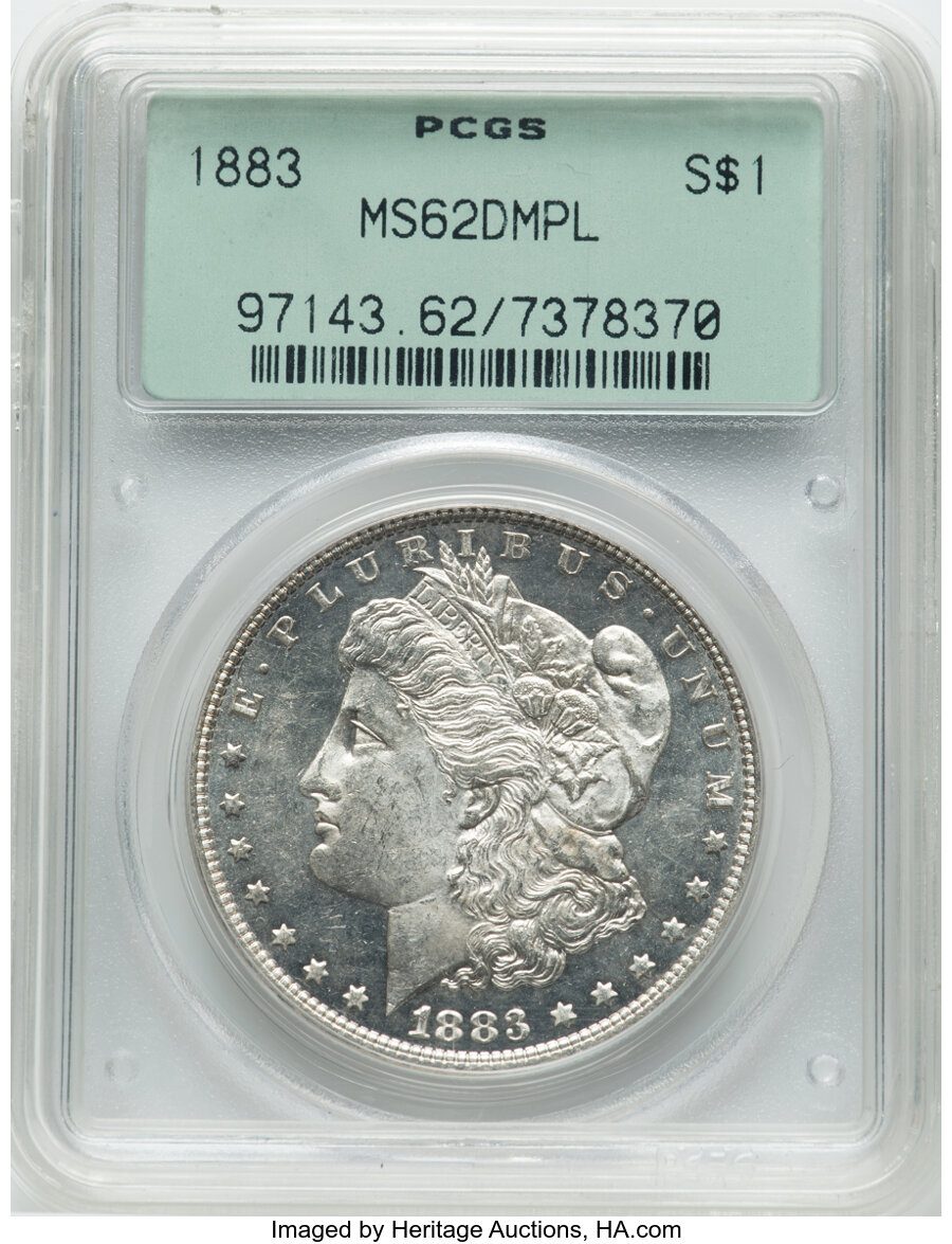 1883 $1 MS62 Deep Mirror Prooflike PCGS. PCGS Population: (130/695). NGC Census: (57/300). CDN: $220 Whsle. Bid for NGC/PCG...