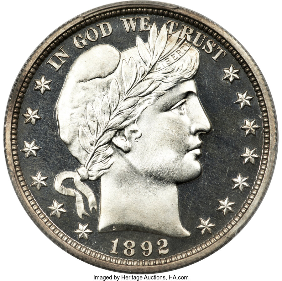 1892 50C PR67 Cameo PCGS. CAC....