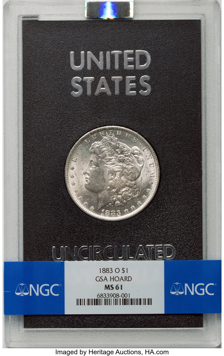 1883-O $1 GSA Hoard MS61 NGC. NGC Census: (35/324). PCGS Population: (2/25). CDN: $165 Whsle. Bid for NGC/PCGS MS61. Mintag...