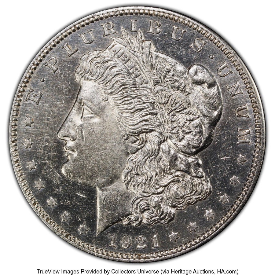 1921 $1 MS63 Prooflike PCGS. PCGS Population: (177/159 and 0/5+). NGC Census: (353/344 and 0/3+). CDN: $340 Whsle. Bid for ...
