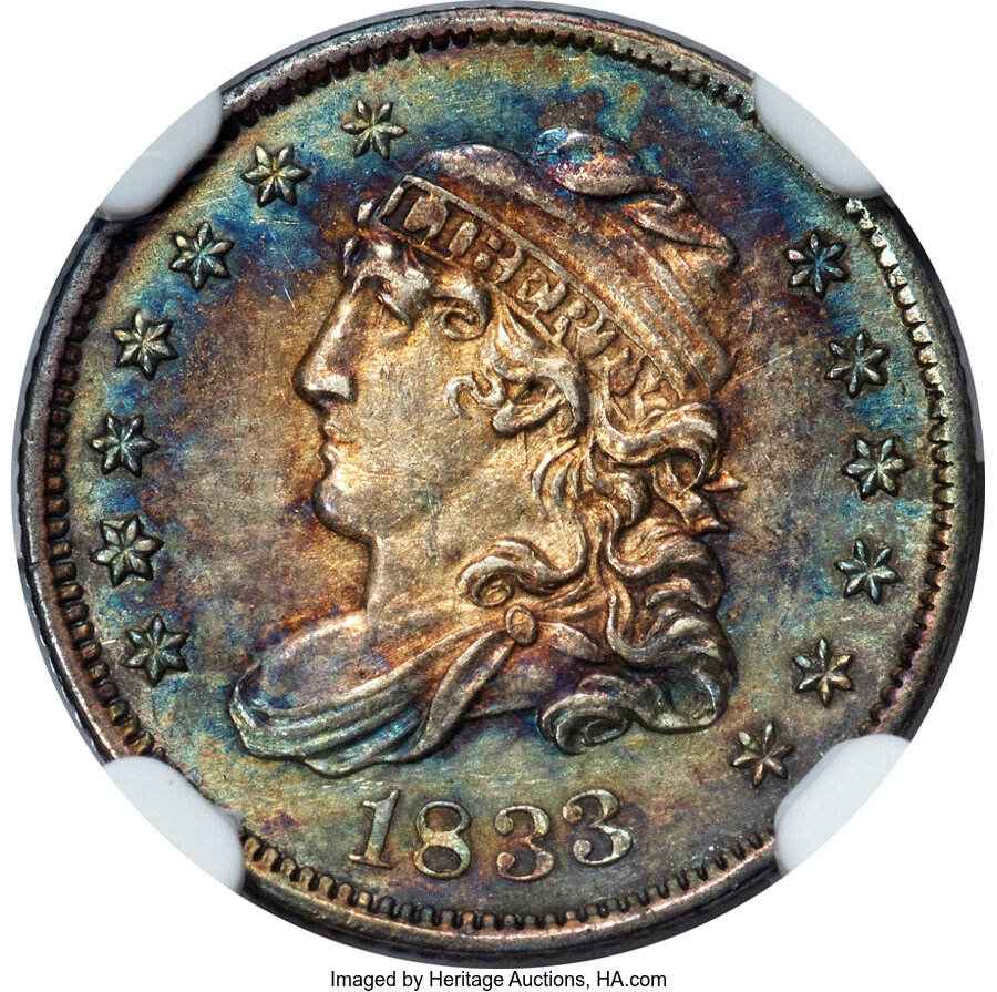 image for: 1833 H10C V-8, LM-6, R.6, MS63 NGC....