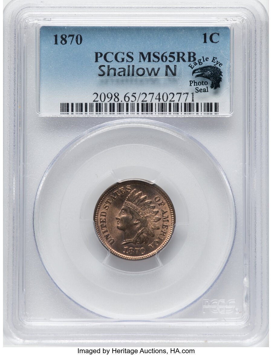 1870 1c Shallow N, FS-901 MS RB