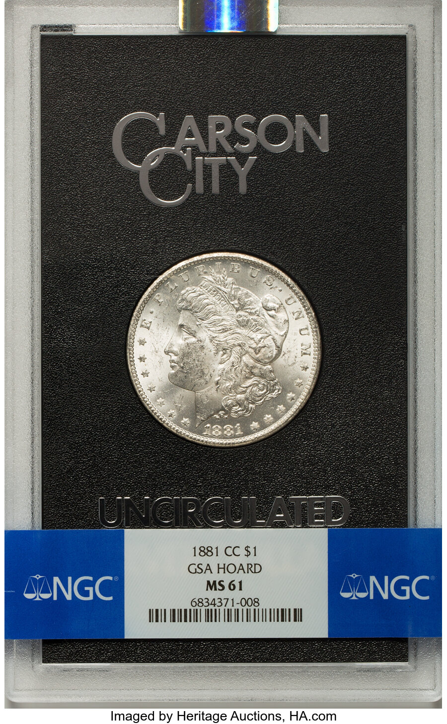 1881-CC $1 GSA Hoard MS61 NGC. COA & Box included....