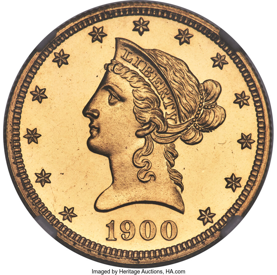 1900 $10 PR64 Cameo NGC. JD-1, Low R.5....