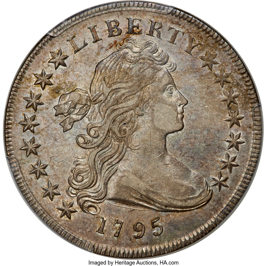 1795 $1  Draped Bust, Centered Bust, B-15, BB-52 AG2 thumbnail 17