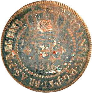 1854-1854 80 Ré Over XL, José, Brazil MS