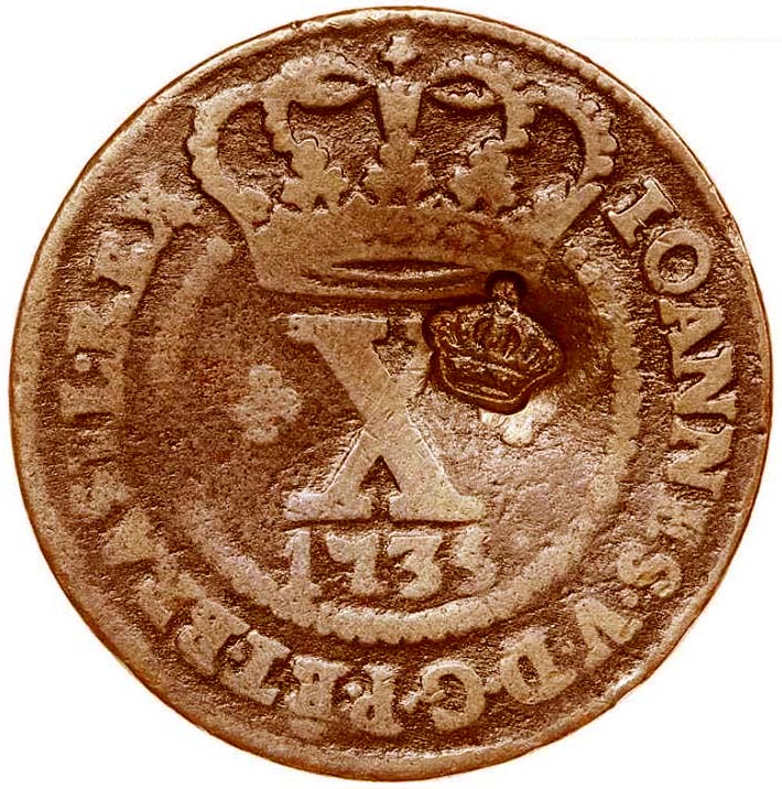 1854-1854 10 Ré Over X Reis - João V/Portugal MS
