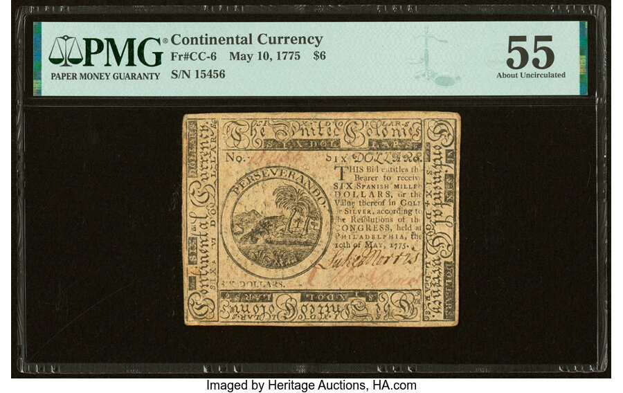 May 10, 1775 $6  Continental Currency (Fr. CC6) thumbnail 20