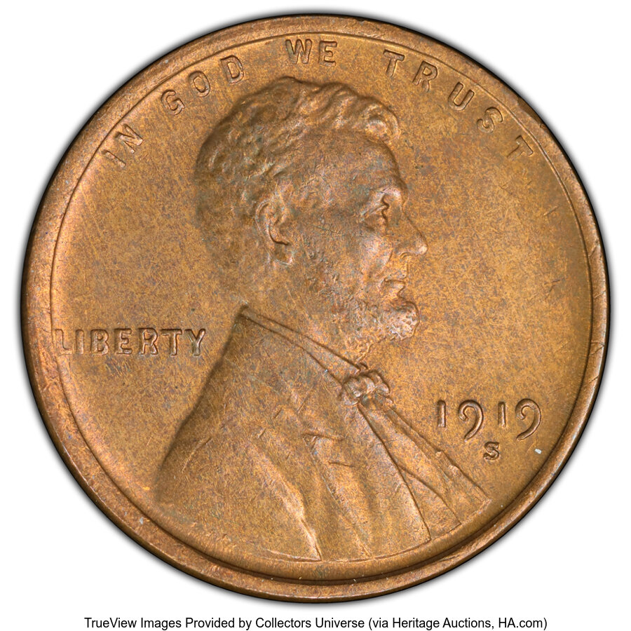 1919-S 1C MS62 Brown PCGS. PCGS Population: (148/545 and 0/2+). NGC Census: (118/240 and 0/1+). CDN: $68 Whsle. Bid for NGC...