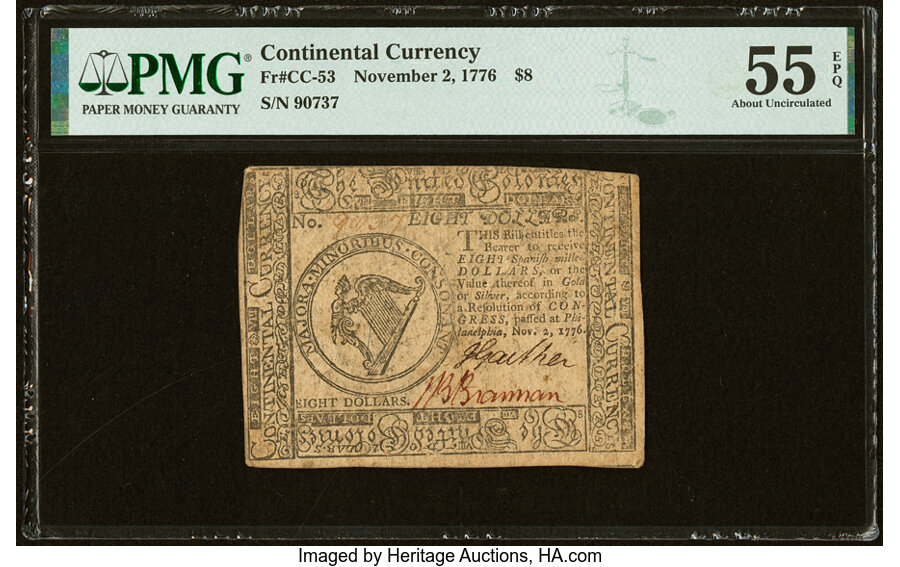 Nov 2, 1776 $8  Continental Congress (Fr. CC53) thumbnail 19