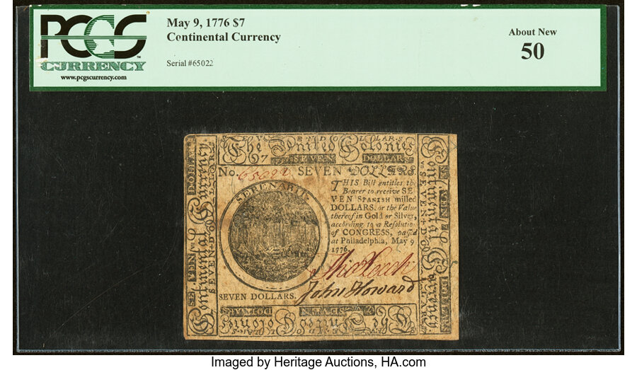 May 9, 1776 $7  Continental Congress (Fr. CC37) thumbnail 18