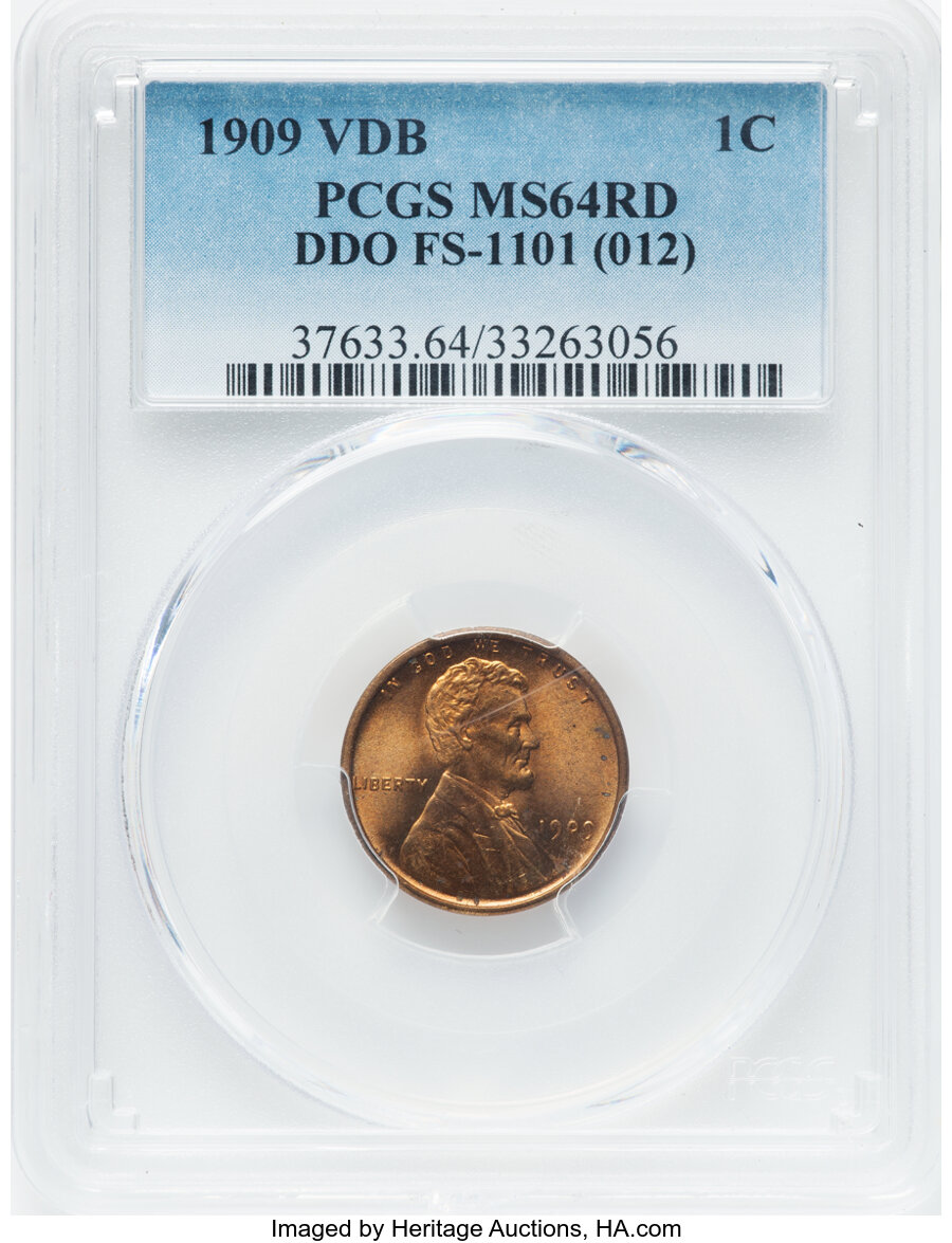 1909 VDB 1c Doubled Die Obverse, FS-1101 MS RD MS64 RD thumbnail 5