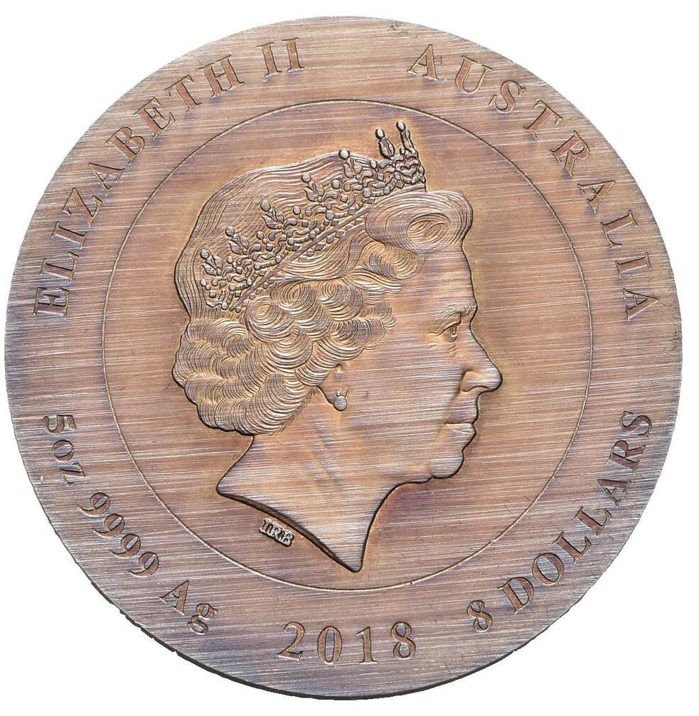 2018 P 8 Do BU - Antiqued - High Relief MS