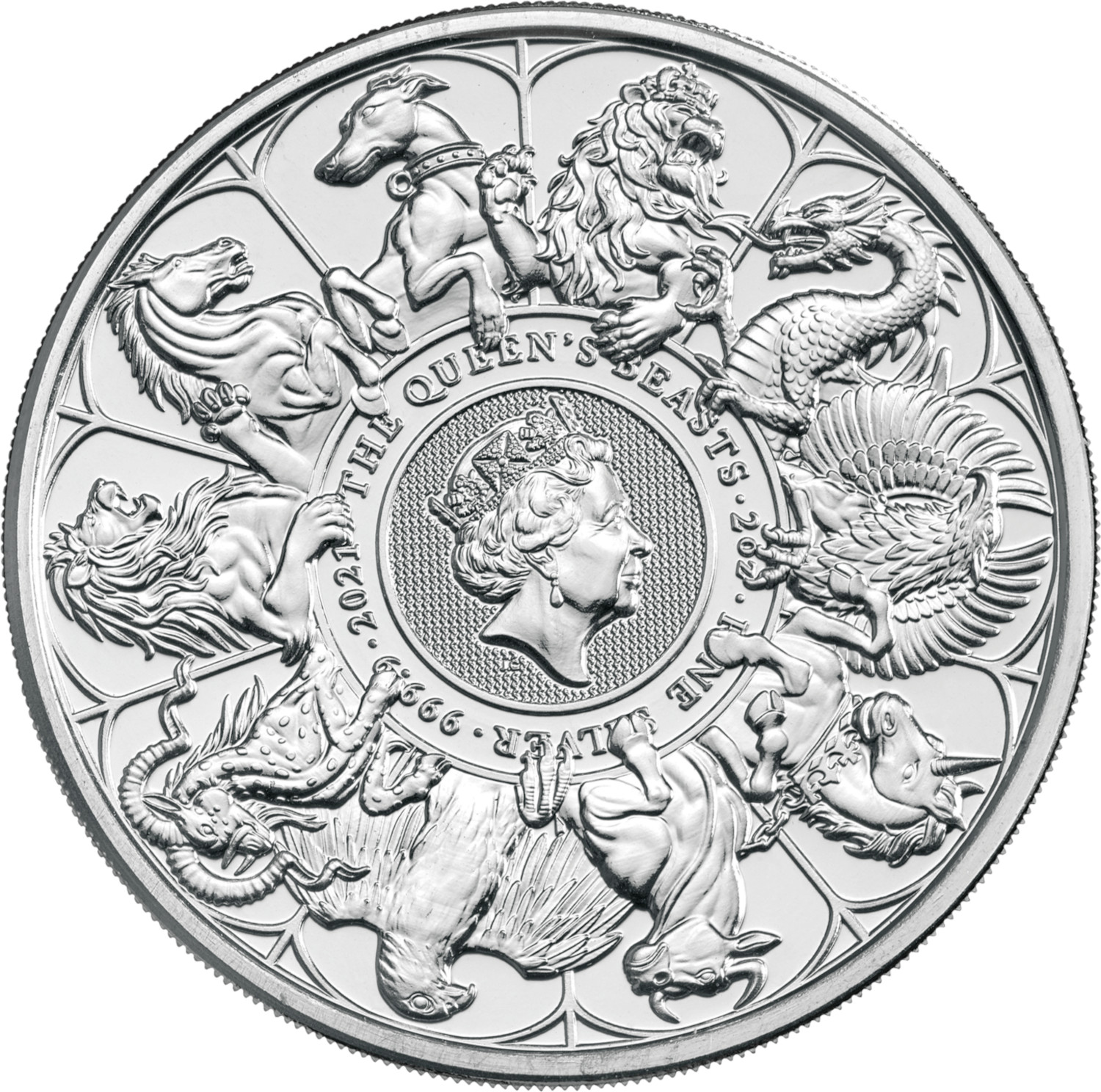 2021 £5 Silver, Queen's Beasts MS
