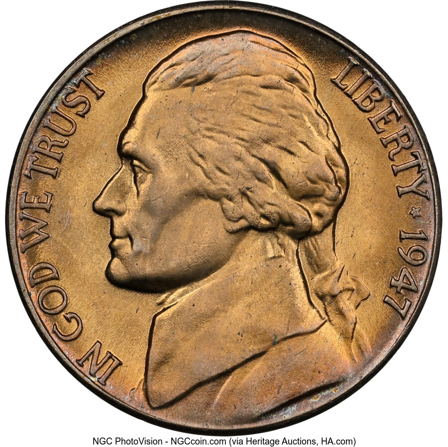 1947-D 5C MS66 Full Steps NGC. NGC Census: (188/31). PCGS Population: (292/47). CDN: $62 Whsle. Bid for NGC/PCGS MS66. ...