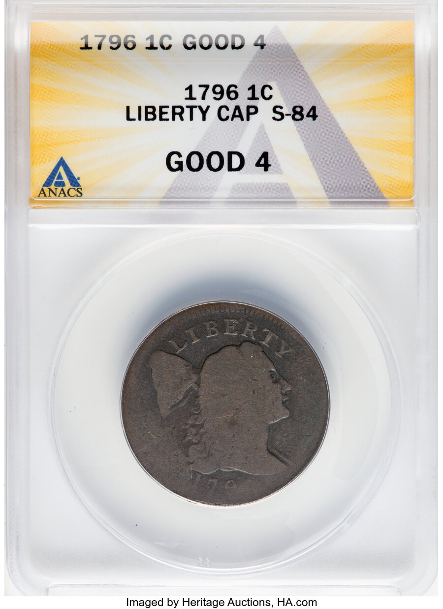 1796 1c Liberty Cap MS RB