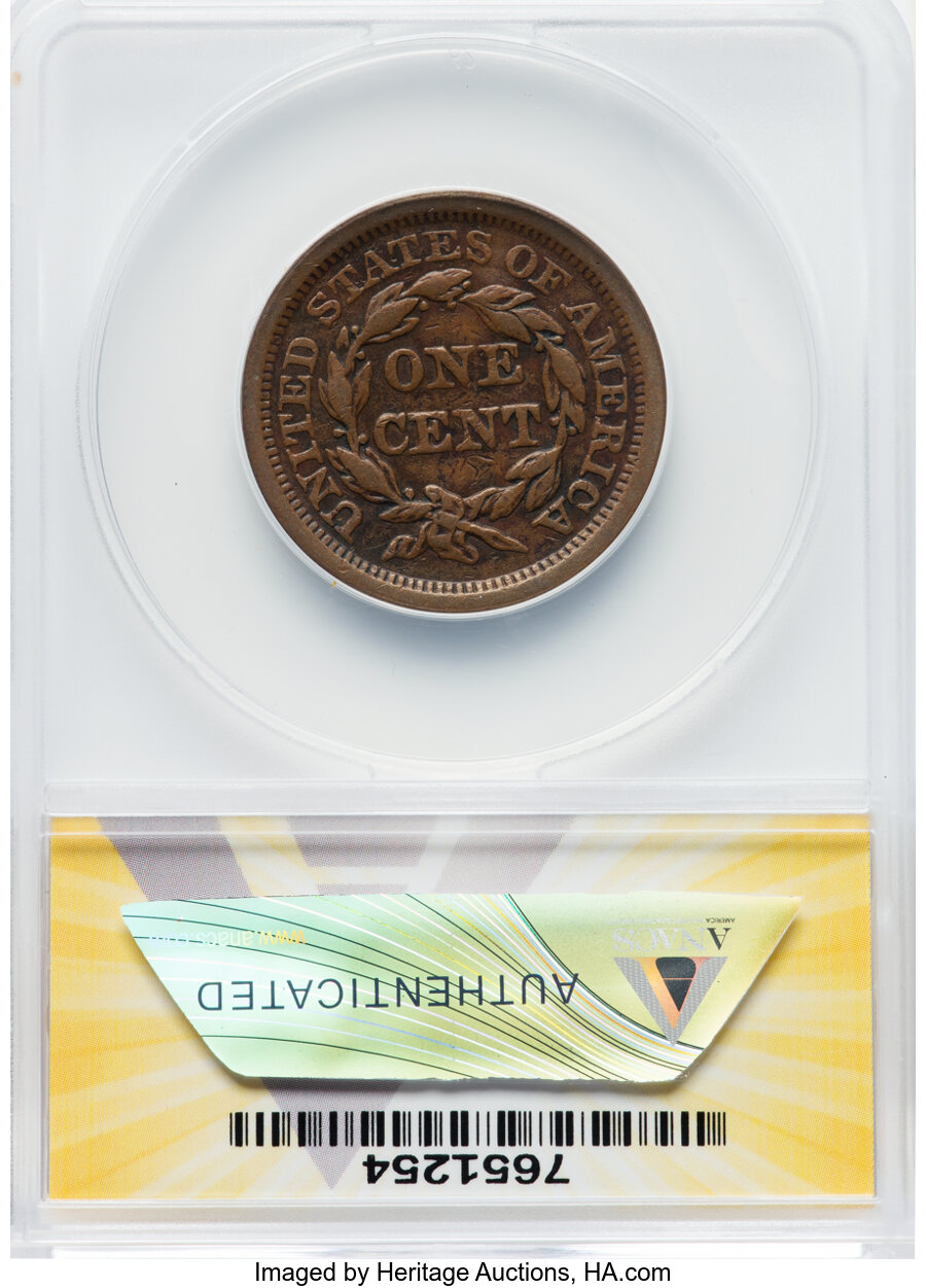 image for: 1855 1C N-9 , Knob on Ear VF30 ANACS....