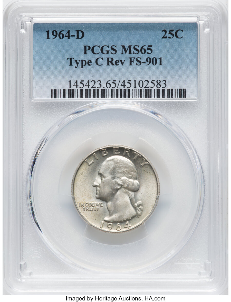 1964 D Type C Reverse of 1965 2Nickel FS 901 MS Values | Greysheet