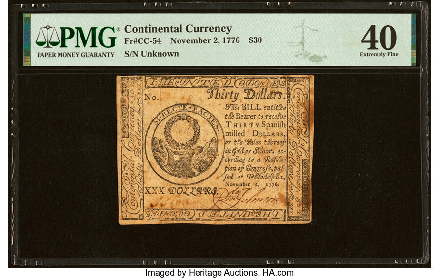 Nov 2, 1776 $30  Continental Congress (Fr. CC54) XF40 thumbnail 3