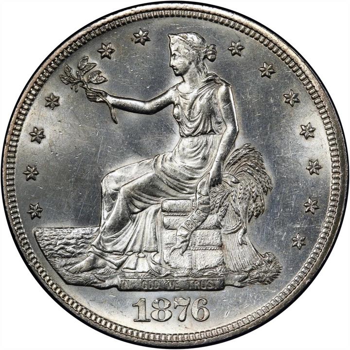 image for: 1876 Trade Dollar. Type II/II. MS-62 (PCGS)
