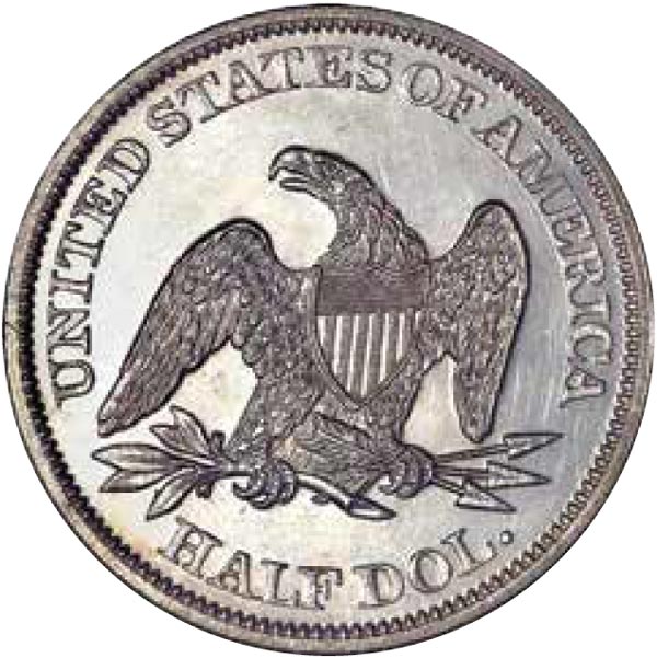 1866 P50c Transitional, No Motto, Silver, J-538 PR CAM