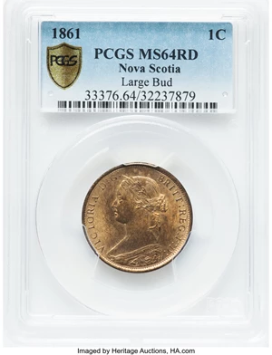 image for: Canada: Nova Scotia. Victoria Cent 1861 MS64 Red PCGS,...