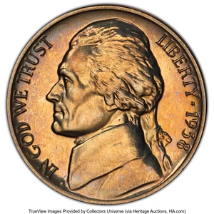 image for: 1938 5C Re-Engraved Obverse Design, FS-401, PR65 PCGS. PCGS Population: (14/36 and 0/1+). NGC Census: (0/0 and 0/0+). Mint...