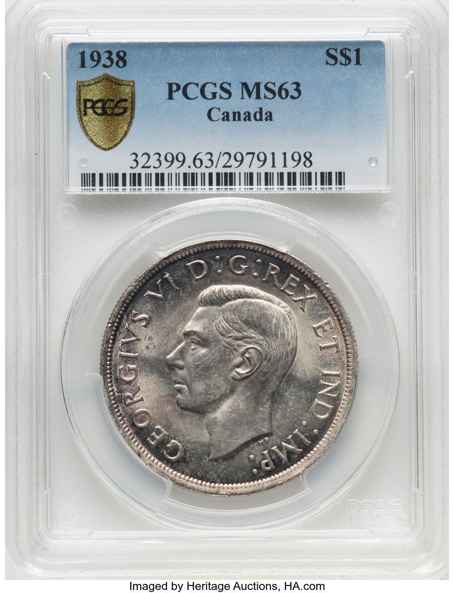 Canada: George VI Dollar 1938 MS63 PCGS,...