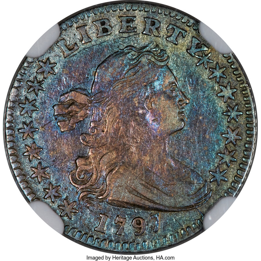 1797 H10C 15 Stars, V-2, LM-1, R.3, AU53 NGC....