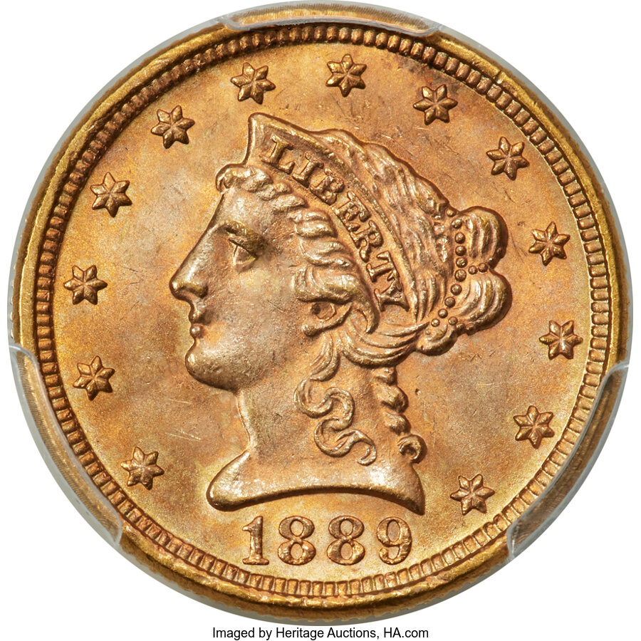 1889 $2 1/2 MS65+ PCGS....