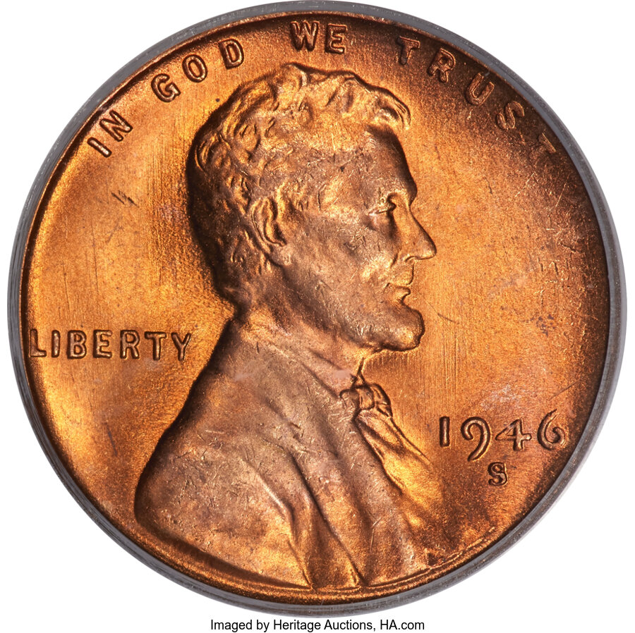 1946-S 1C MS66 Red PCGS....