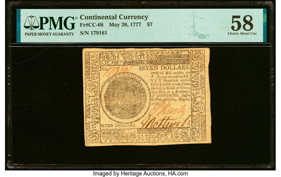May 20, 1777 $7  Continental Congress (Fr. CC68) thumbnail 13