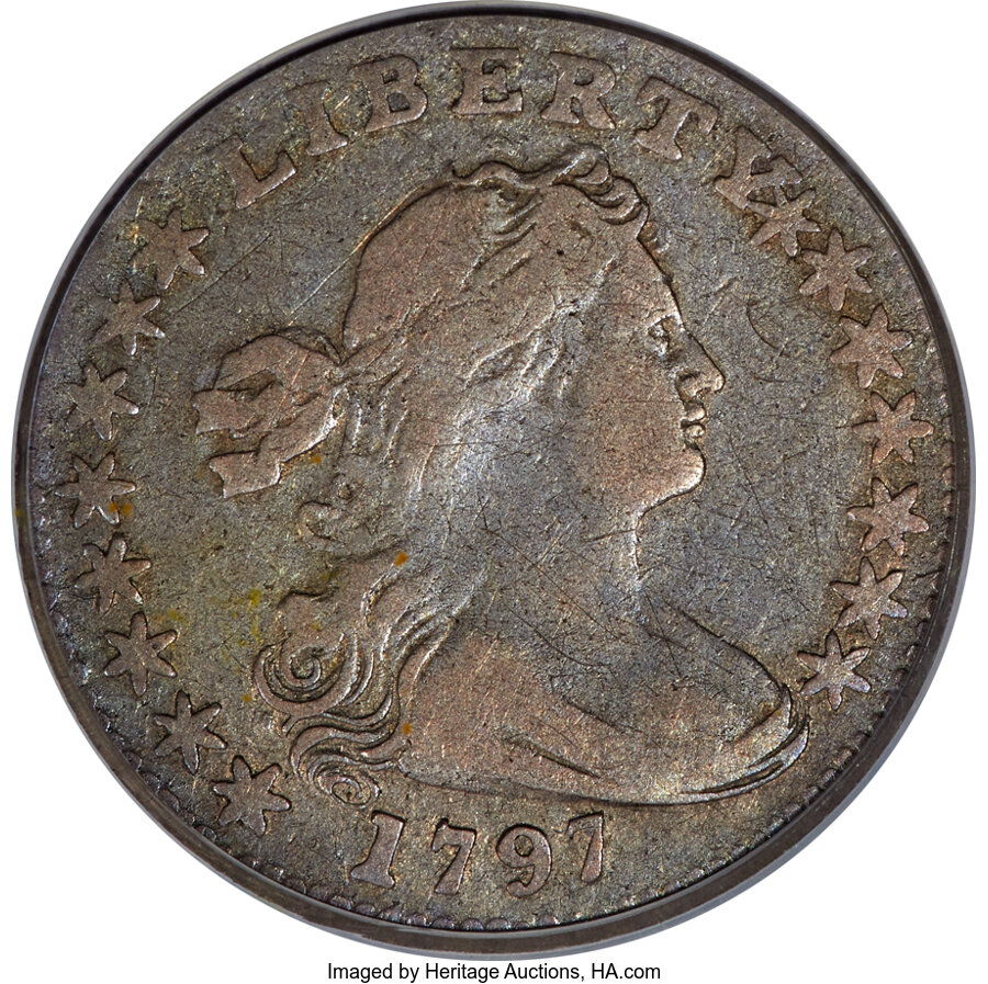 1797 H10C 15 Stars, V-2, LM-1, R.3, Fine 15 PCGS....