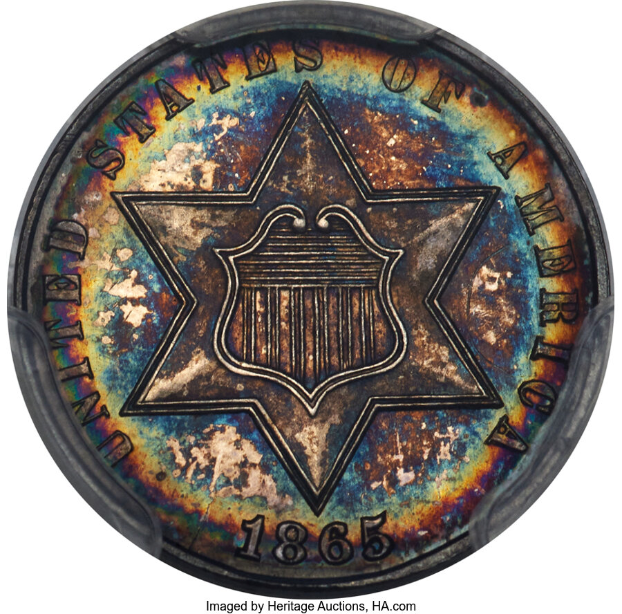 1865 3CS PR65+ PCGS....