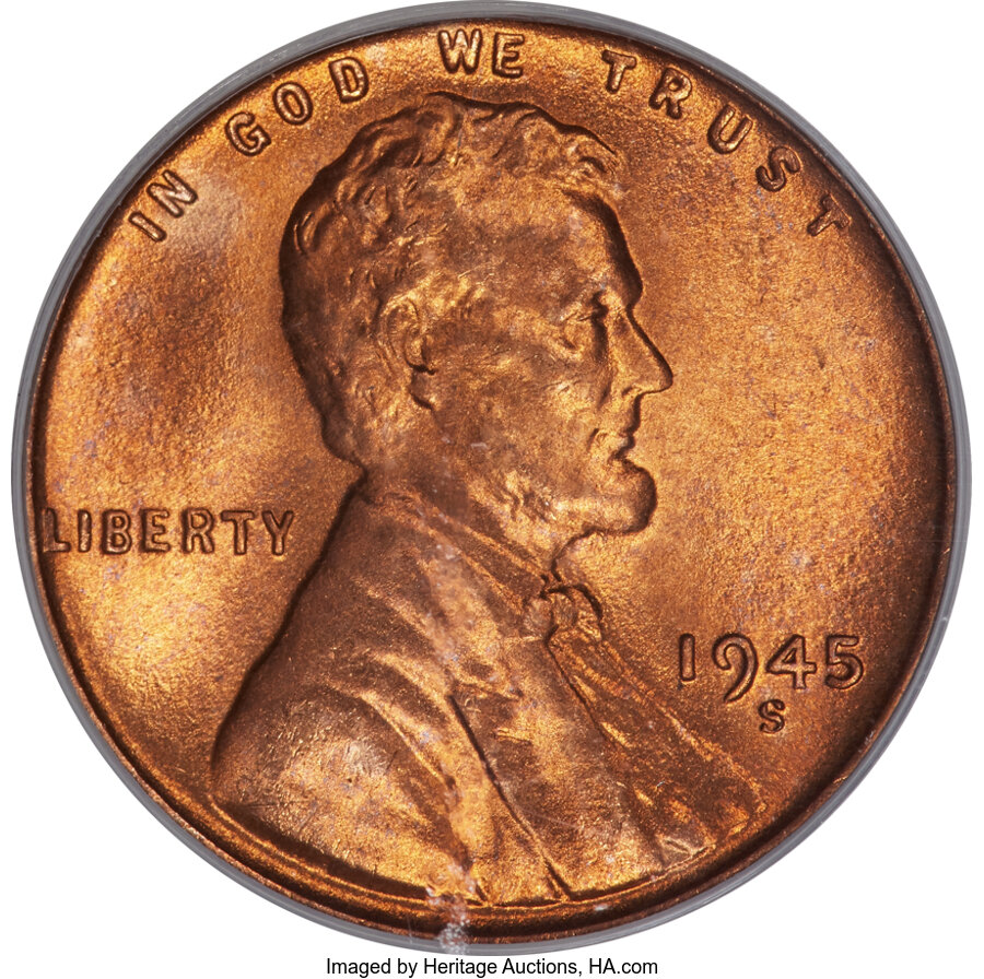 1945-S 1C MS66 Red PCGS....