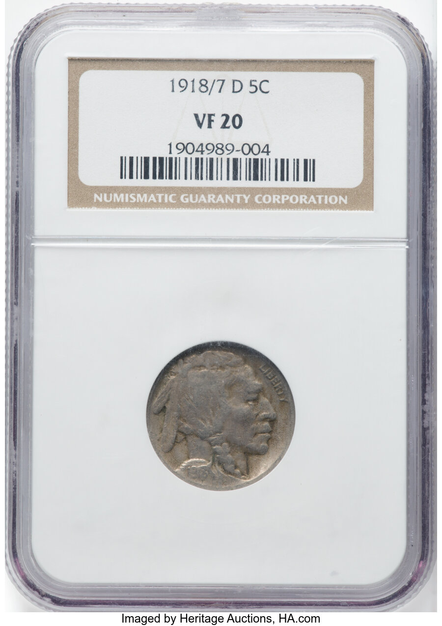 1918/7-D 5C FS-101 VF20 NGC. NGC Census: (41/251). PCGS Population: (3/5). VF20. ...
