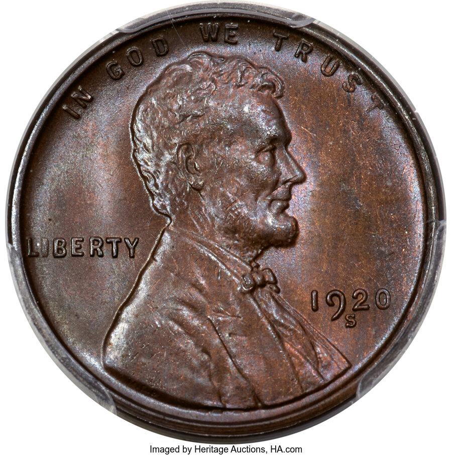 1920-S 1C MS65 Brown PCGS....